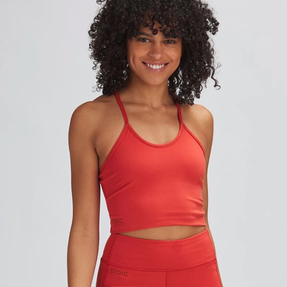 NWT Stoic Strap Crop Top Hot Sauce Red